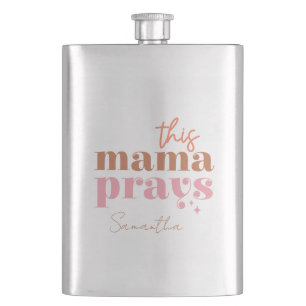 Dieses Mama Prays - rustikales Boho Design Flachmann
