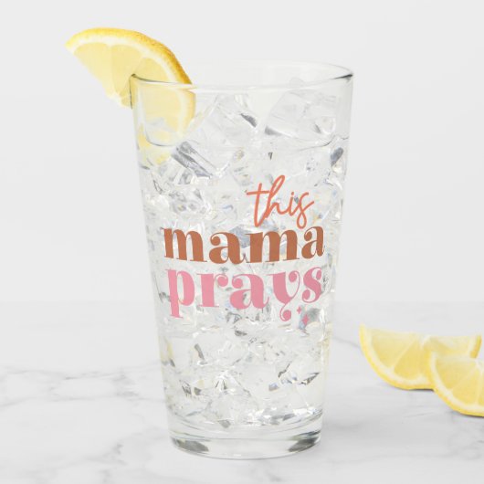 Dieses Mama Prays - rustikales Boho Design Glas (Vorderseite Ice)