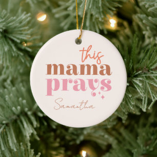 Dieses Mama Prays - rustikales Boho Design Keramik Ornament