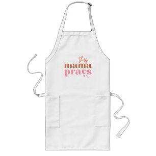 Dieses Mama Prays - rustikales Boho Design Lange Schürze