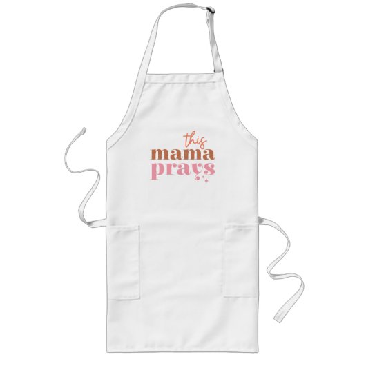 Dieses Mama Prays - rustikales Boho Design Lange Schürze (Vorne)