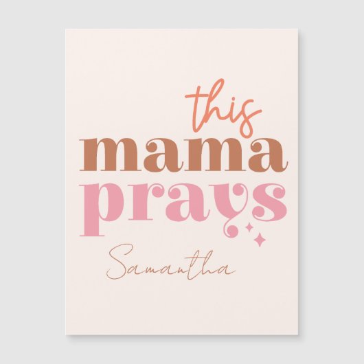 Dieses Mama Prays - rustikales Boho Design Magnetkarte (Vorderseite)