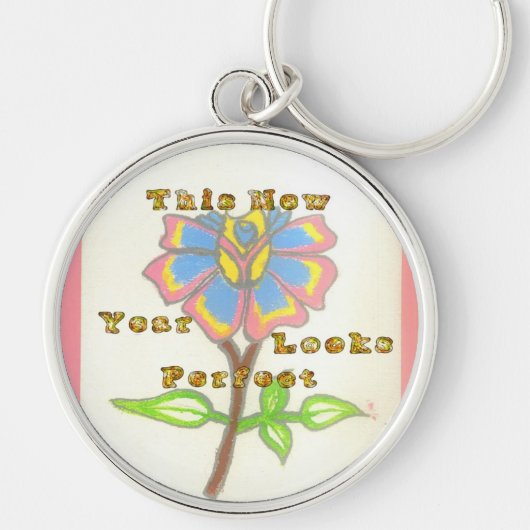 Dieses neue Jahr sieht aus wie eine perfekte Blume Schlüsselanhänger (Vorne)