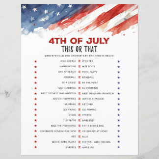 Dieses oder jenes 4. Juli Party Game