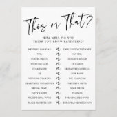 Dieses oder jenes, das das Brautparty Game kennt Einladung (Vorderseite)