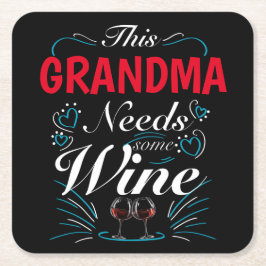 Dieses Oma braucht etwas Wein Rechteckiger Pappuntersetzer