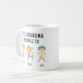 Dieses Oma gehört zu 3 | Kids Names Funny Gift Kaffeetasse (Vorderseite Links)