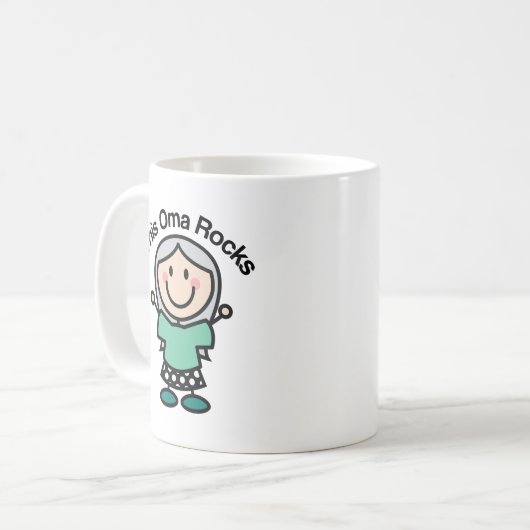 Dieses Oma schaukelt Geschenk-Idee Kaffeetasse (Vorderseite Links)