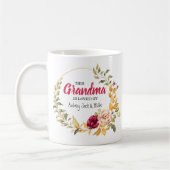 Dieses Oma wird von | Floral Wreath Nana Kaffeetasse (Links)