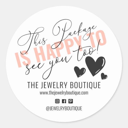 Dieses Paket freut sich, Sie zu herzlich zu sehen Runder Aufkleber (Vorderseite)