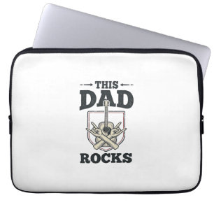 Dieses Papa Rockt Vintage Gitarre Papa Shirt Desig Laptopschutzhülle