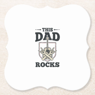 Dieses Papa Rockt Vintage-Gitarre Papa-Shirt-Desig Untersetzer