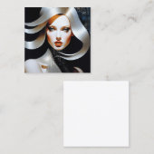 Dieses Portrait einer Frau ist in beiden Farben mi Quadratische Visitenkarte (Vorne/Hinten)