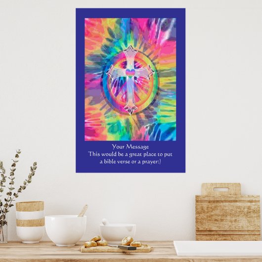 Dieses Poster - Tye Dye Cross anpassen (Küche)