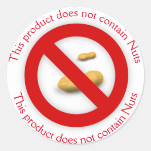 Dieses Produkt enthält keine Nuts Runder Aufkleber