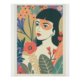 Dieses Retro Tropical Girl Design wird Sie beförde Poster