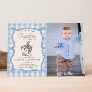 Dieses Rodeo ist nicht mein erstes Gingham-Foto Einladung