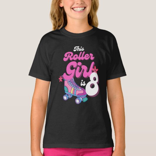 Dieses Roller Girl ist ein 8 Roller Skaten Gift Id T-Shirt (Vorderseite)