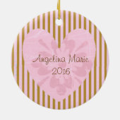 Dieses rosa und braune Foto dekorieren Keramik Ornament (Hinten)