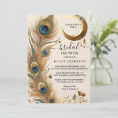 Dieses rustikale asiatische Sky Cloud Peacock-Brau Einladung (Stehend Vorderseite)