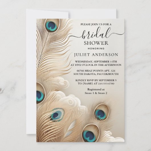 Dieses rustikale asiatische Sky Cloud Peacock-Brau Einladung (Vorderseite)