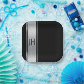 Dieses schwarz-silberne Bachelor-Party-Papier p Pappteller (Party)