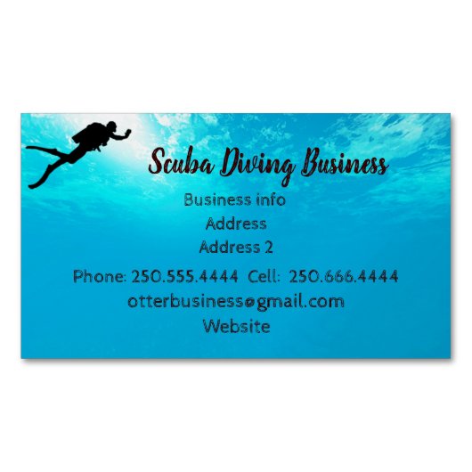 Dieses Scuba Diving Business kann individuell gest Magnetische Visitenkarte (Vorderseite)