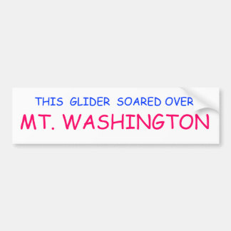 "DIESES SEGELFLUGZEUG STIEG ÜBER M.Ü. WASHINGTON " AUTOAUFKLEBER