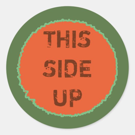 DIESES SEITE-UP-Verpackungsetikett Runder Aufkleber (Vorderseite)