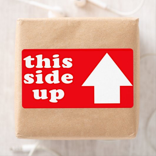 Dieses Side-Up-Etikett (Insitu)