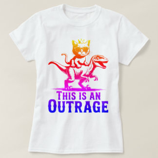 Dieses Skandalöse Katze-Reitende-Dinosaurier-T-Shi T-Shirt
