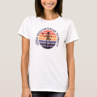 Dieses Skelett ist bereit zum Party, Halloween, T-Shirt