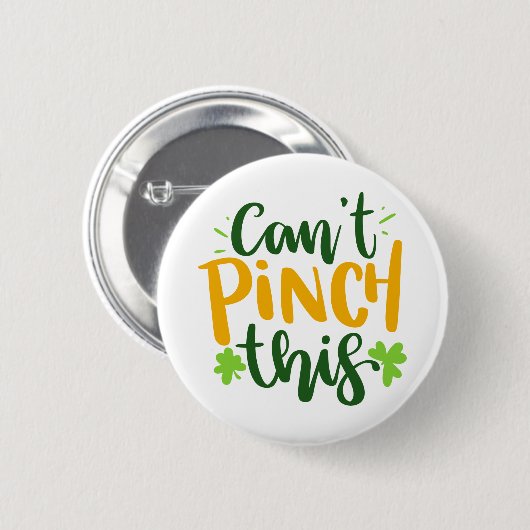 Dieses St Paddy's Day Clover Muster kann nicht gez Button (Vorne & Hinten)
