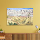 Dieses Tal im Badlands Nationalpark zeigt Yel Leinwanddruck (Insitu (Wohnzimmer))