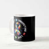 Dieses Tee mit Autismus Puzzle Slogan "Teach Accep Kaffeetasse (Vorderseite Links)