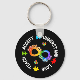 Dieses Tee mit Infi-Nity-Symbol in Regenbogenfarbe Schlüsselanhänger