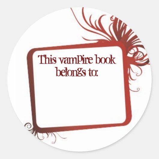Dieses Vampirbuch gehört Runder Aufkleber (Vorderseite)