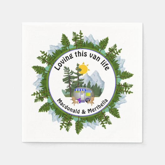 DIESES VAN LIFE Personalisiertes CARAVAN-Camping L Serviette (Vorderseite)