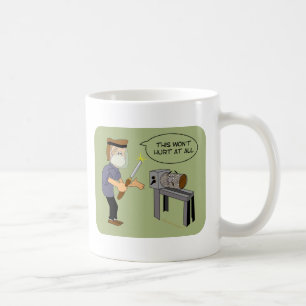 Dieses verletzt nicht lustigen Woodturning Cartoon Kaffeetasse
