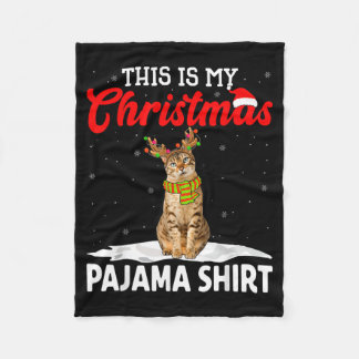 Dieses Weihnachten-Pyjama-Shirt Bengal Katze Männe Fleecedecke
