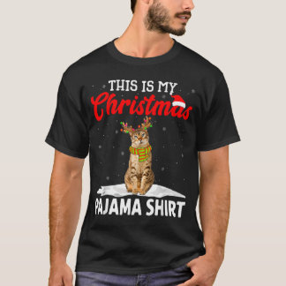 Dieses Weihnachten-Pyjama-Shirt Bengal Katze Männe T-Shirt