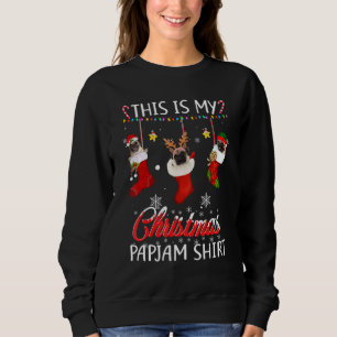 Dieses Weihnachts Pajama Niedlicher Mops in Socken Sweatshirt