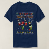 Dieses Weihnachtspajama Black Cat in Socks Funny H T-Shirt (Design vorne)