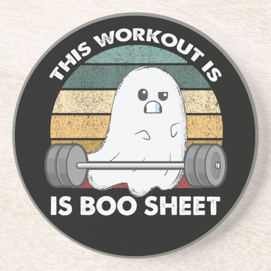 Dieses Workout ist ein boo-Sheet Gym Ghost Hallowe Getränkeuntersetzer (Vorne)