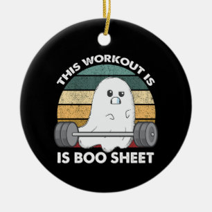 Dieses Workout ist ein boo-Sheet Gym Ghost Hallowe Keramik Ornament