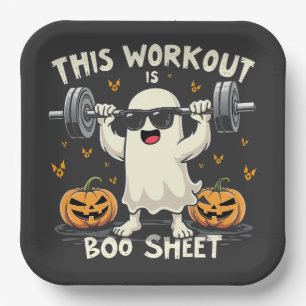 Dieses Workout ist eine boo-Sheet-verschleierte Ha Pappteller