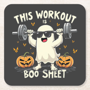 Dieses Workout ist eine boo-Sheet-verschleierte Ha Rechteckiger Pappuntersetzer