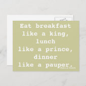 Diet Inspiration Postkarte (Vorne/Hinten)