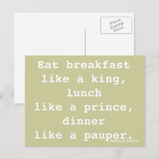 Diet Inspiration Postkarte (Vorne/Hinten)