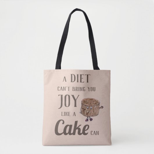 Diet Joy oder Schokolade Kuchen Funny Slogan Witty Tasche (Vorderseite)